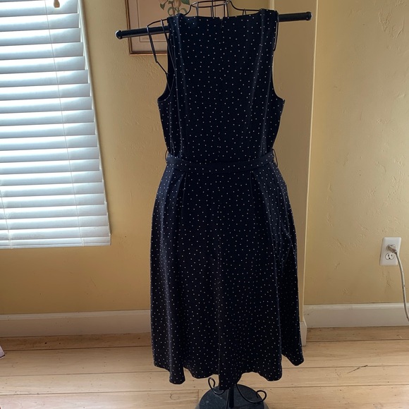 Elle Black Dress with Small White Polka Dots - Picture 4 of 5